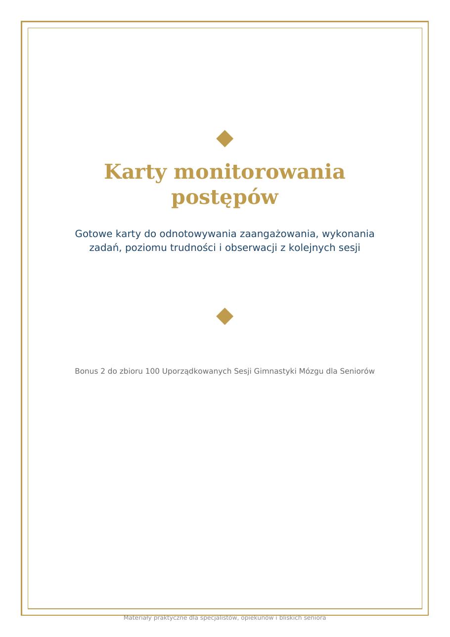 Okładka: Karty monitorowania postępów