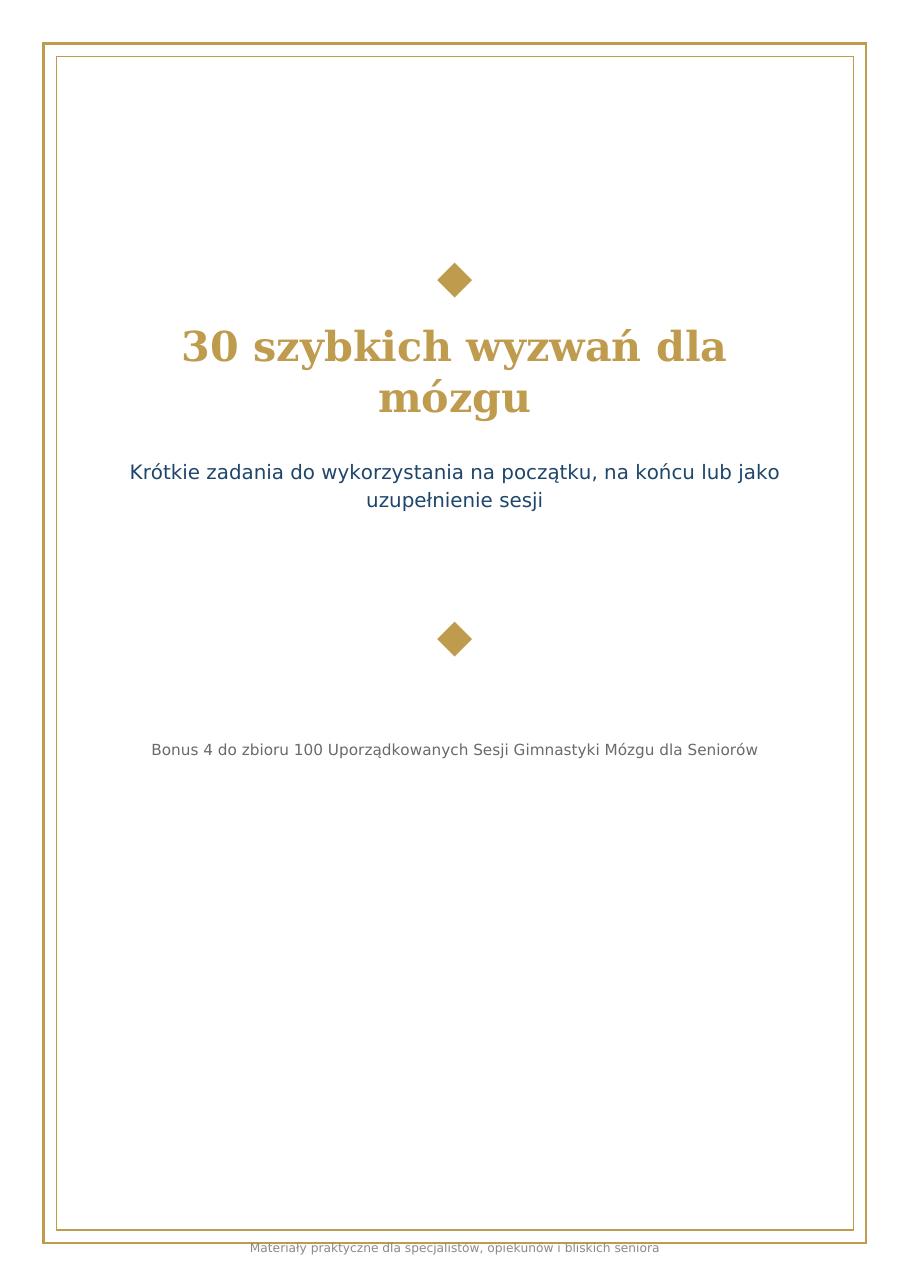Okładka: 30 szybkich wyzwań dla mózgu