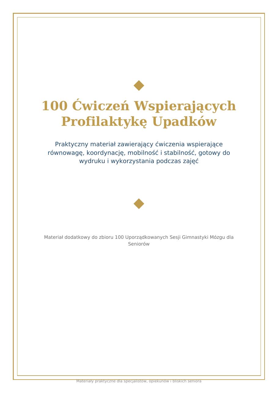 Okładka: Ćwiczeń Wspierających Profilaktykę Upadków