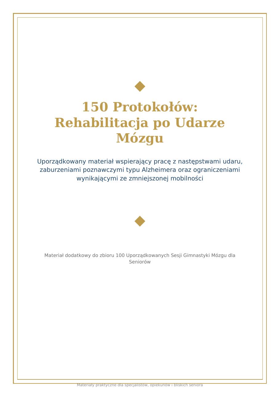 Okładka: Protokołów: Rehabilitacja po Udarze Mózgu
